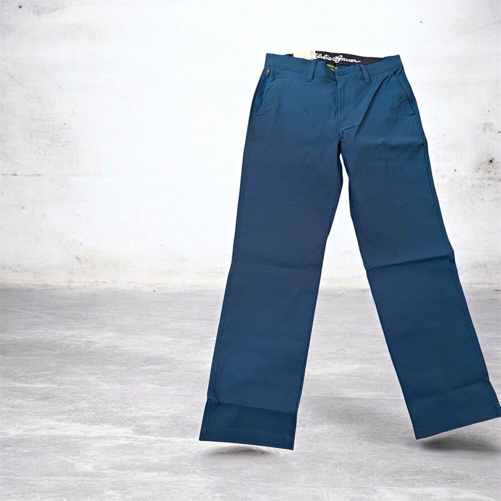 Eddie Bauer Men's Blue Solid Pattern Pants Regular Size Type Waist 30 in